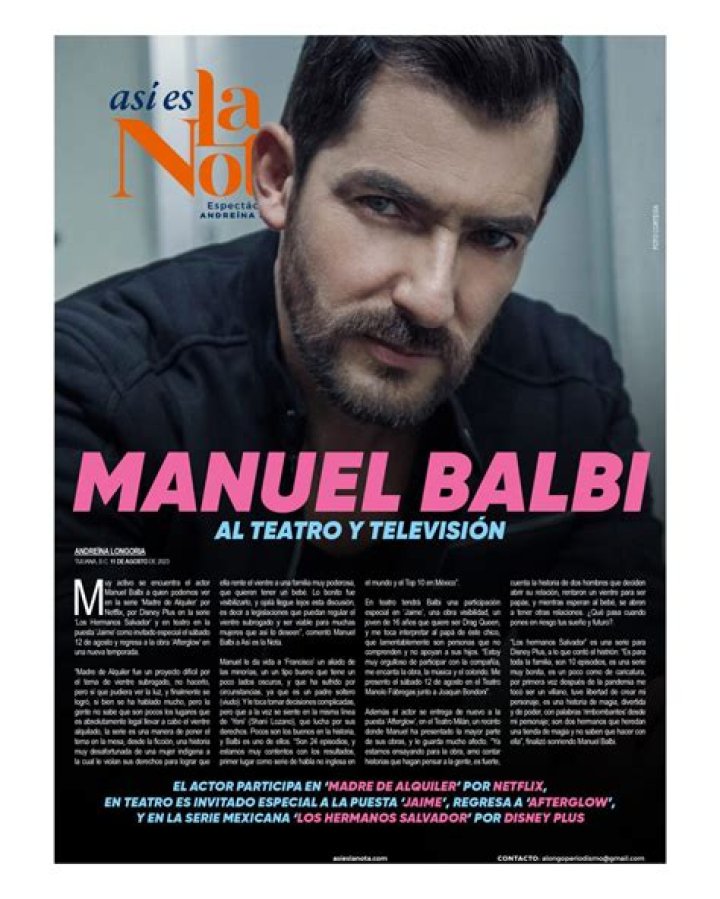 Manuel Balbi (Actor de Televisión) - Edad, cumpleaños, biografía, hechos, familia, patrimonio neto, altura y más