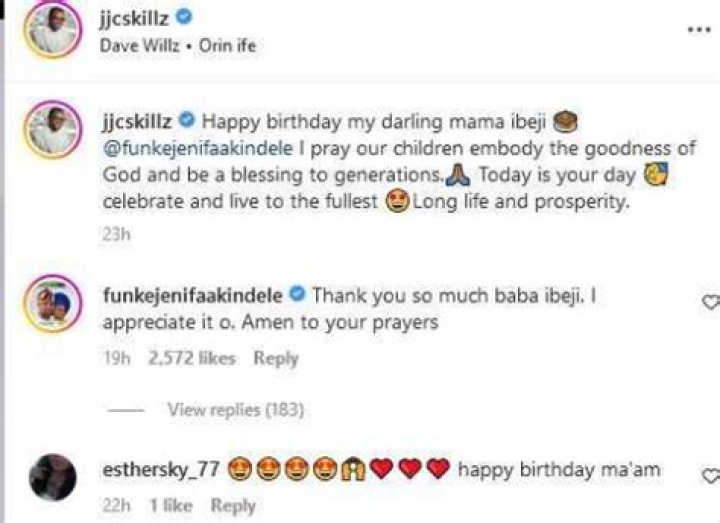 
“Thank You So Much Baba Ibeji.” Funke Akindele Appreciates JJC Skillz’s Birthday Message 