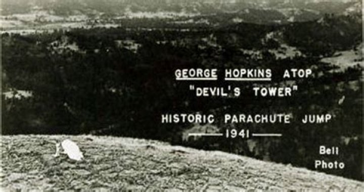 When George Hopkins Got Stranded On Devils Tower For 6 Days After Parachuting Onto It
